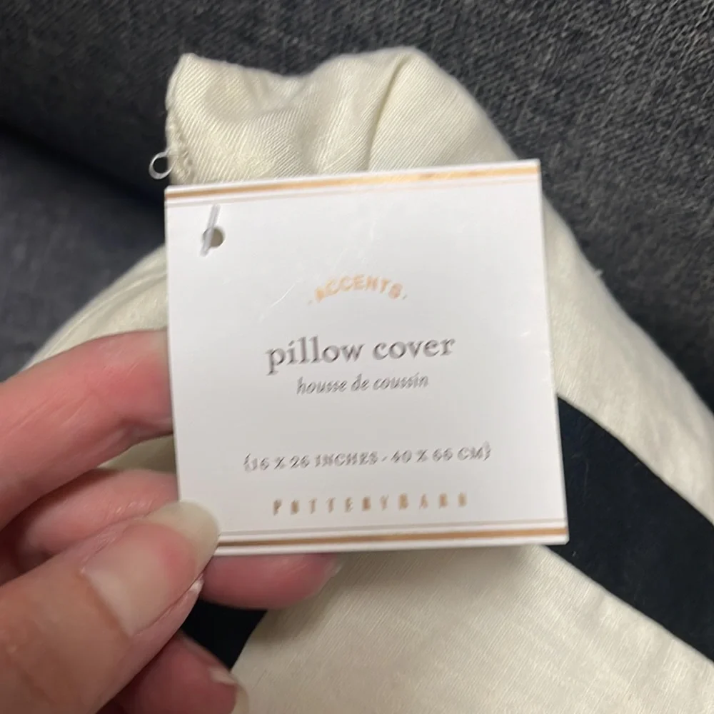 Pottery Barn Lumbar Framed Pillow Cover